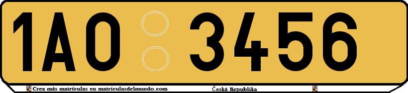 Matrícula de tractor de República Checa amarilla escasa