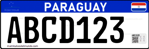 Matrícula de coche de Paraguay actual