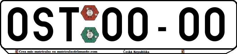 Matrícula de coche de República Checa antigua OST