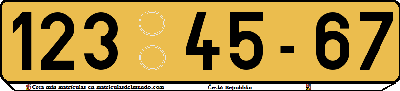 Matrícula de coche de República Checa militar amarilla