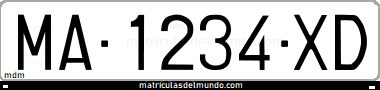Matrícula de coche de España provincial grafiafina