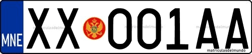 Matrícula de coche de Montenegro del sistema normal 2008 gratis