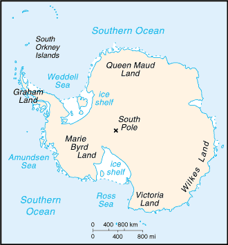 Mapa de Antártida político actualizado