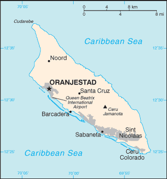 Mapa de Aruba político actualizado