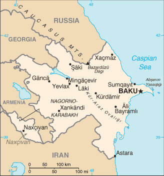 Mapa de Azerbaijan político actualizado