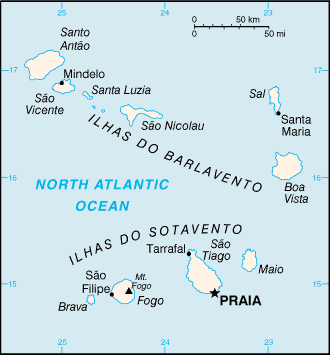Mapa de Cabo Verde político actualizado