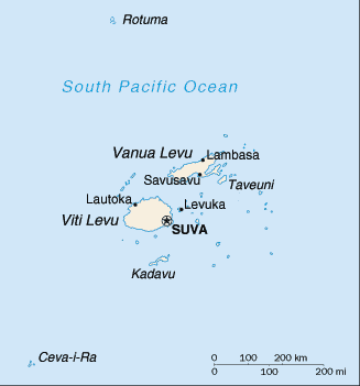 Mapa de Fiji político actualizado