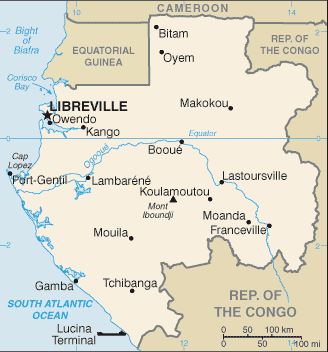 Mapa de Gabon político actualizado
