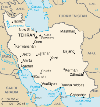 Mapa de Irán político actualizado
