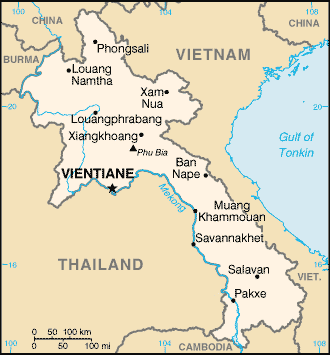 Mapa de Laos político actualizado