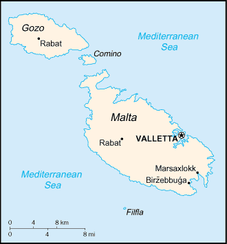 Mapa de Malta político actualizado