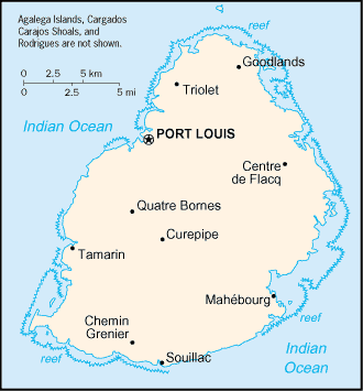 Mapa de Mauricio político actualizado