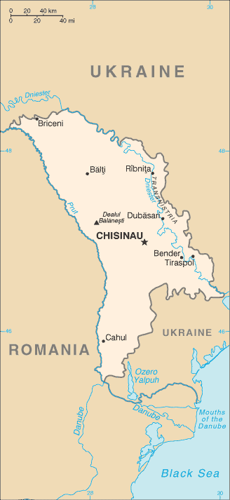 Mapa de Moldavia político actualizado