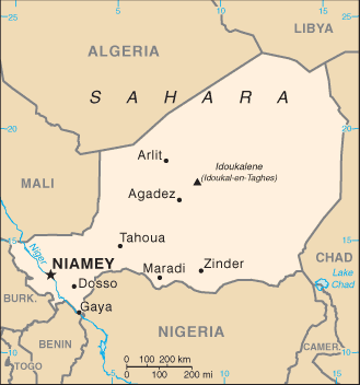 Mapa de Níger político actualizado