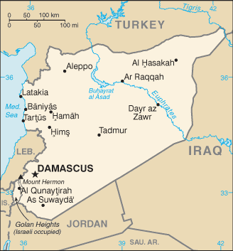 Mapa de Siria político actualizado