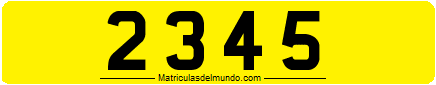Matrícula de coche de Santa Elena para vehículo privado amarillo