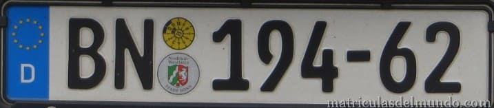 Matrícula diplomatica coche oficial BN Alemania