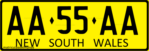 matrícula de coche de Nueva Gales del Sur NSW en Australia AA55AA