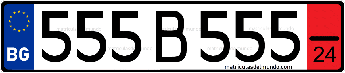 Placa de matrícula de coche de trásnito con letra B