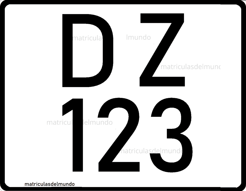 Matrícula ordinaria de coche de la ciudad Libre de Danzig cuadrada con letras DZ Gdansk