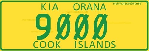 Matrícula de coche de Islas Cook actual en Oceanía