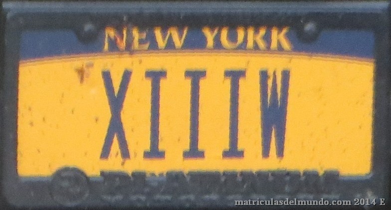Matrícula de coche de Nueva York personalizada con fondo amarillo