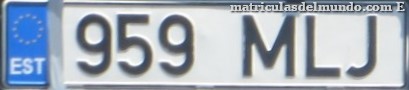 Matrícula de coche Estonia actual normal roja