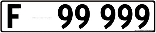 Matrícula de coche de las Islas Feroe antigua Matrícula antigua de las Islas Feroe en negro y blanco con letra F de ejemplo