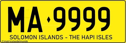 Matrícula de coche de Islas Salomón actual en Oceanía