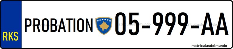 Matrícula temporal de Kosovo para concesionario Matrícula temporal de Kosovo para vehículo de concesionario