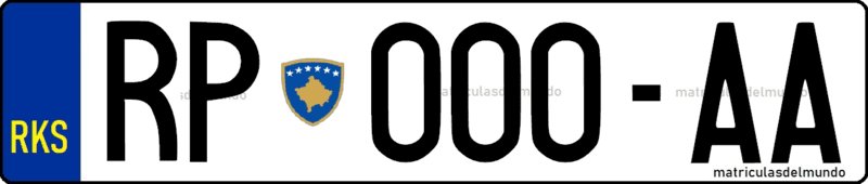 Matrícula temporal de Kosovo RP Matrícula temporal de Kosovo temporal RP