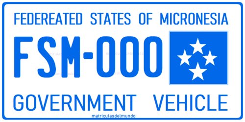 Matrícula del gobierno de los Estados Federados de Micronesia Matrícula actual de los Estados Federados de Micronesia del Gobienro FSM