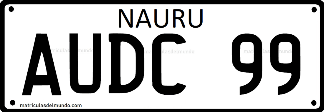 Matrícula de coche de Oceanía de Nauru actual de la embajada