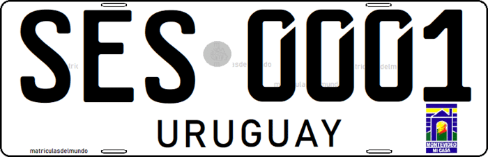 Matrícula especial antigua de Uruguay antigua transporte escolar ES