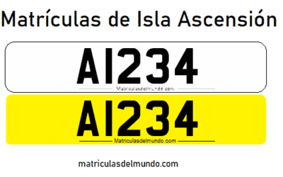 Matrícula de coche de Isla Ascensión actual con código UK