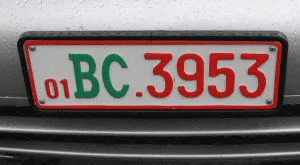 Matrícula de coche de Burundi actual con código BU