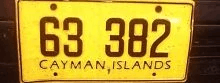 Matrícula de coche de Islas Caimán actual con código UK