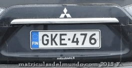 Matrícula de coche de Finlandia actual con código FIN