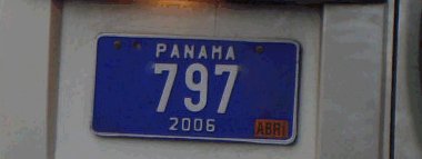 Matrícula de coche de Panamá actual con código PA