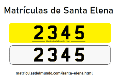 Matrícula de coche de Santa Elena actual con código UK