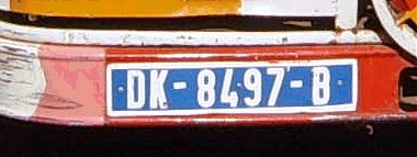 Matrícula de coche de Senegal actual con código SN