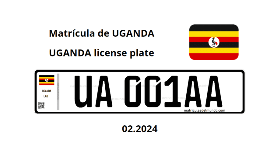 Matrícula de coche de Uganda actual con código EAU
