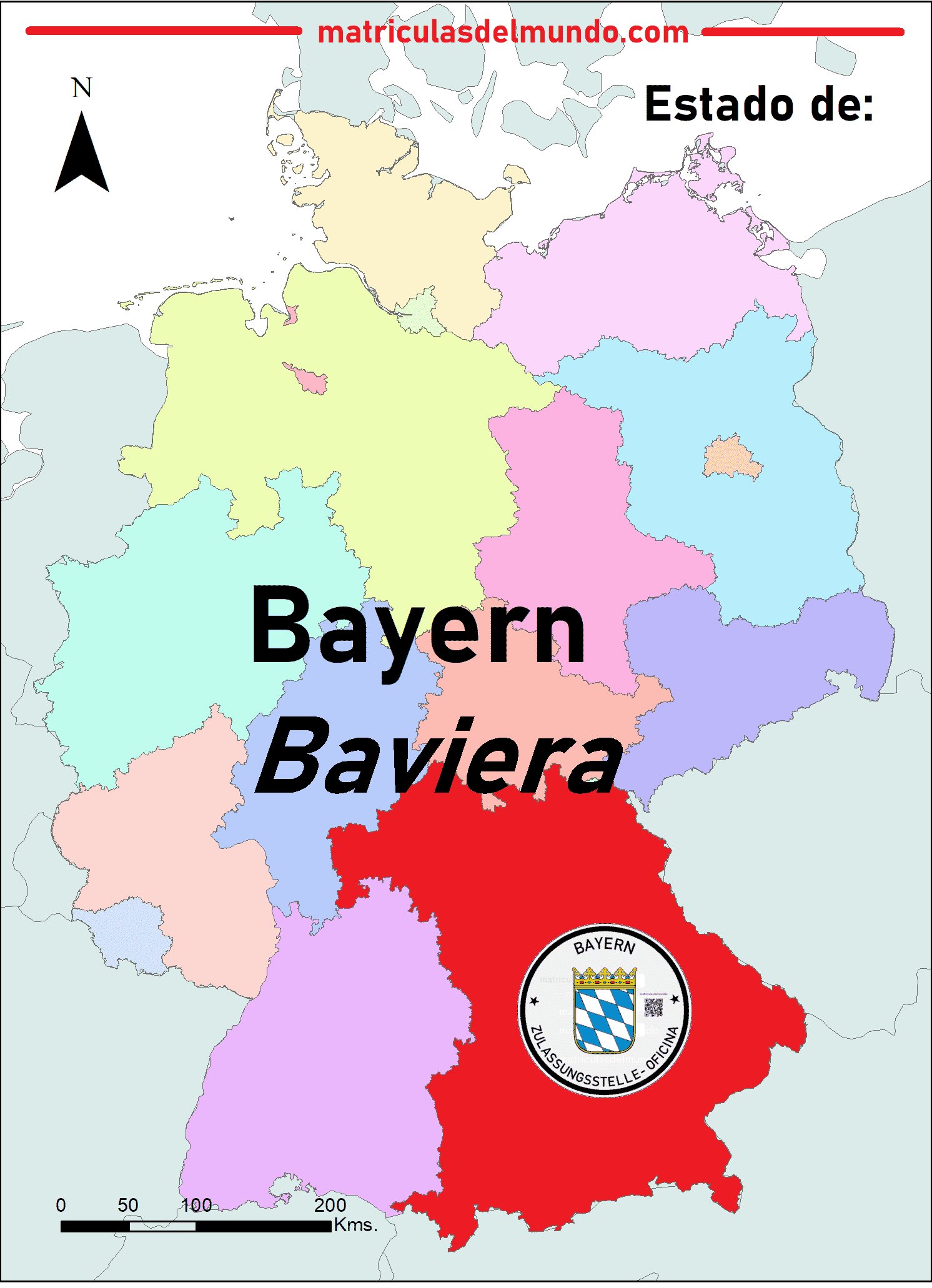 Imagen del mapa de Baviera
