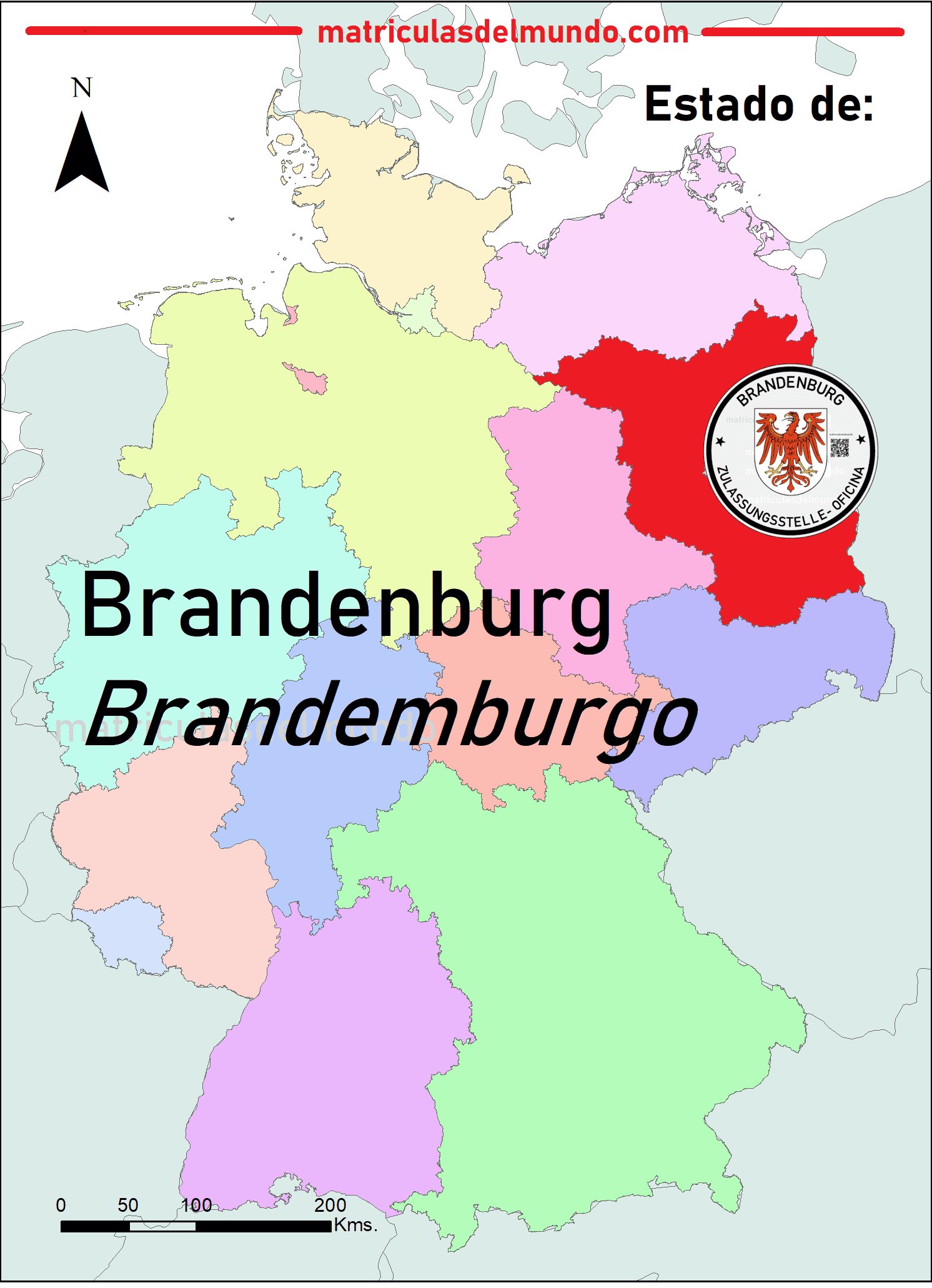 Imagen del mapa de Brandenburgo