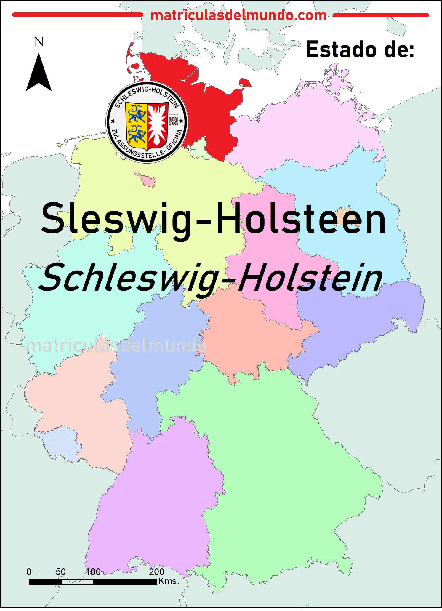 Imagen del mapa de Schleswig-Holstein