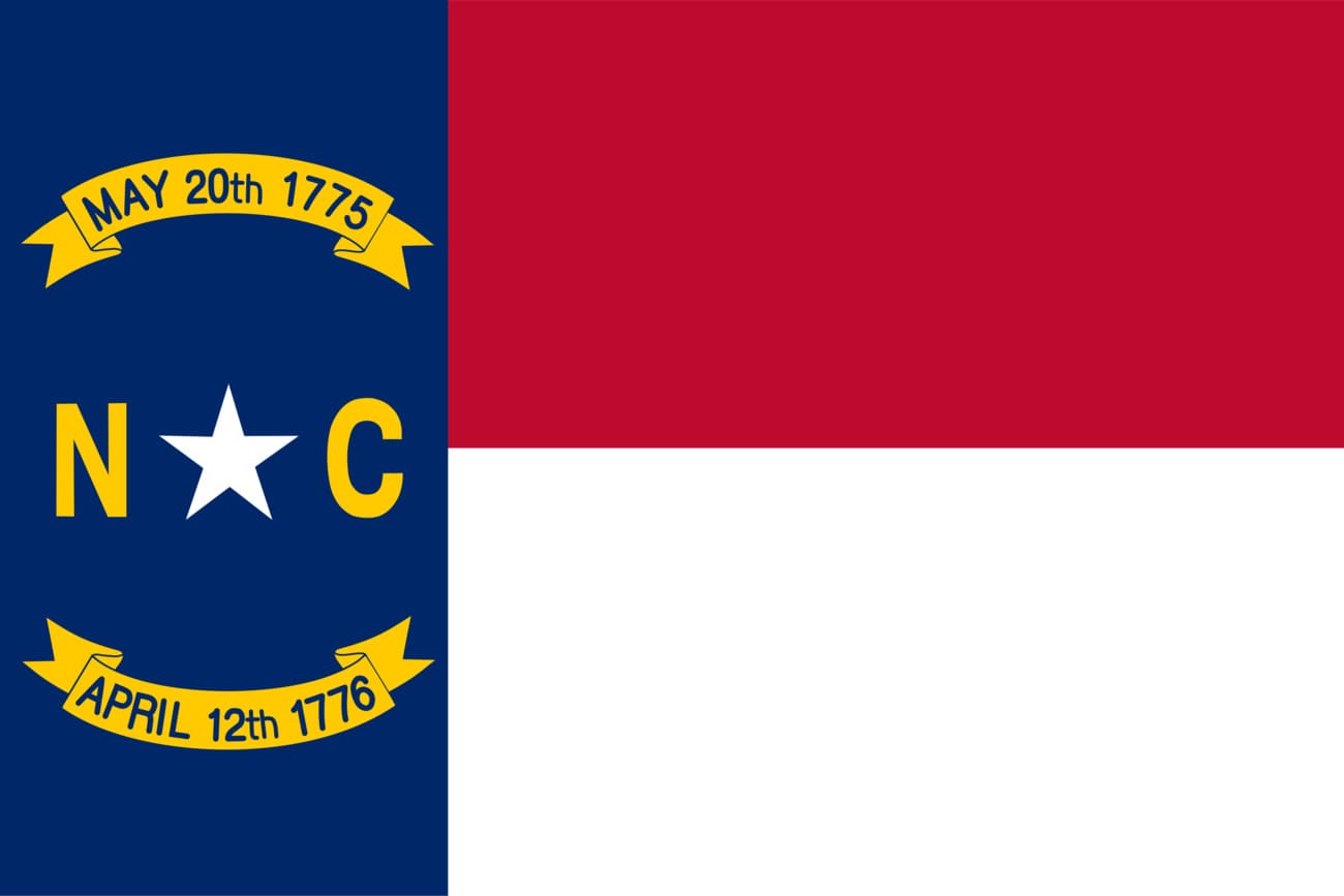 Bandera actual de Carolina del Norte