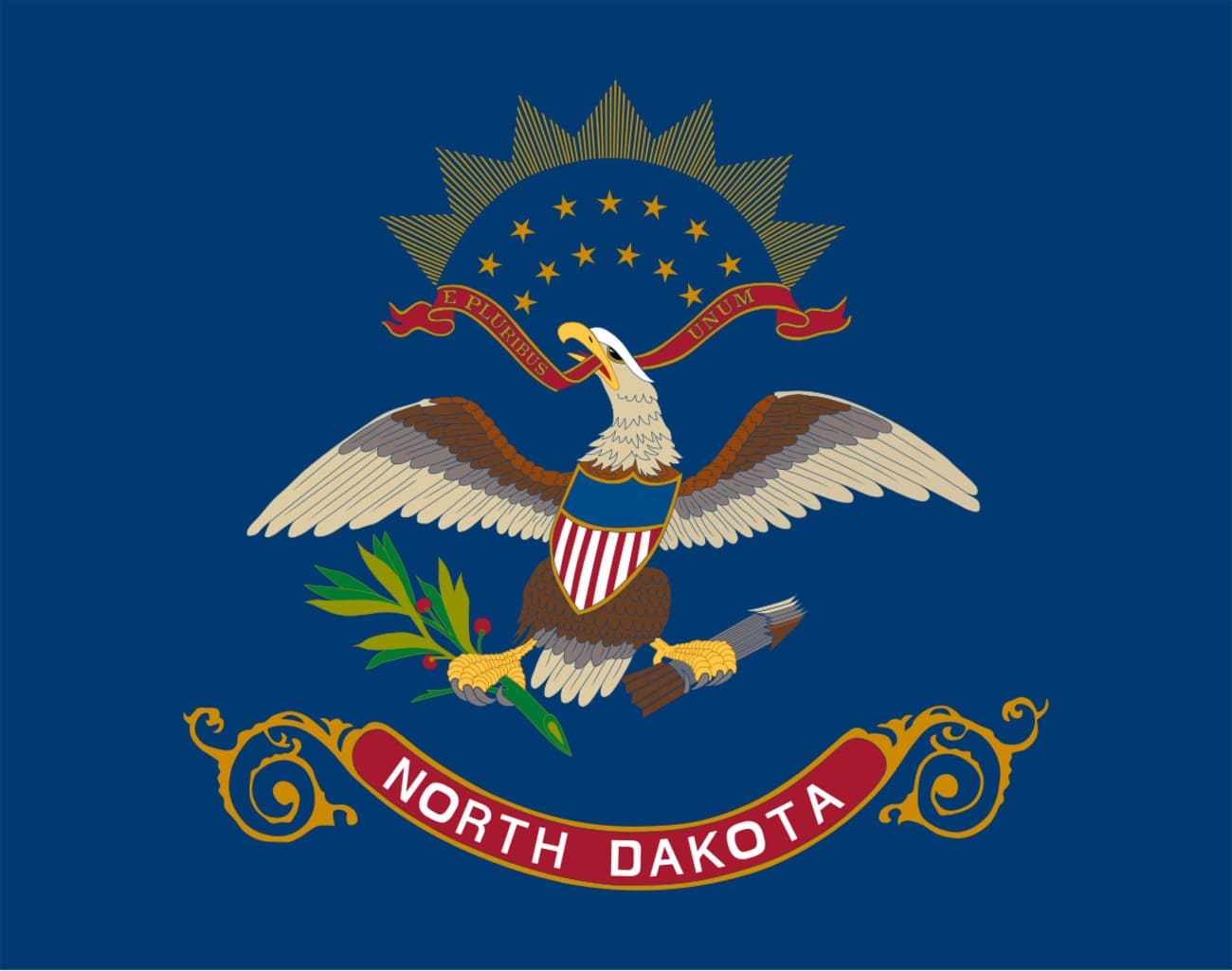Bandera actual de Dakota del Norte