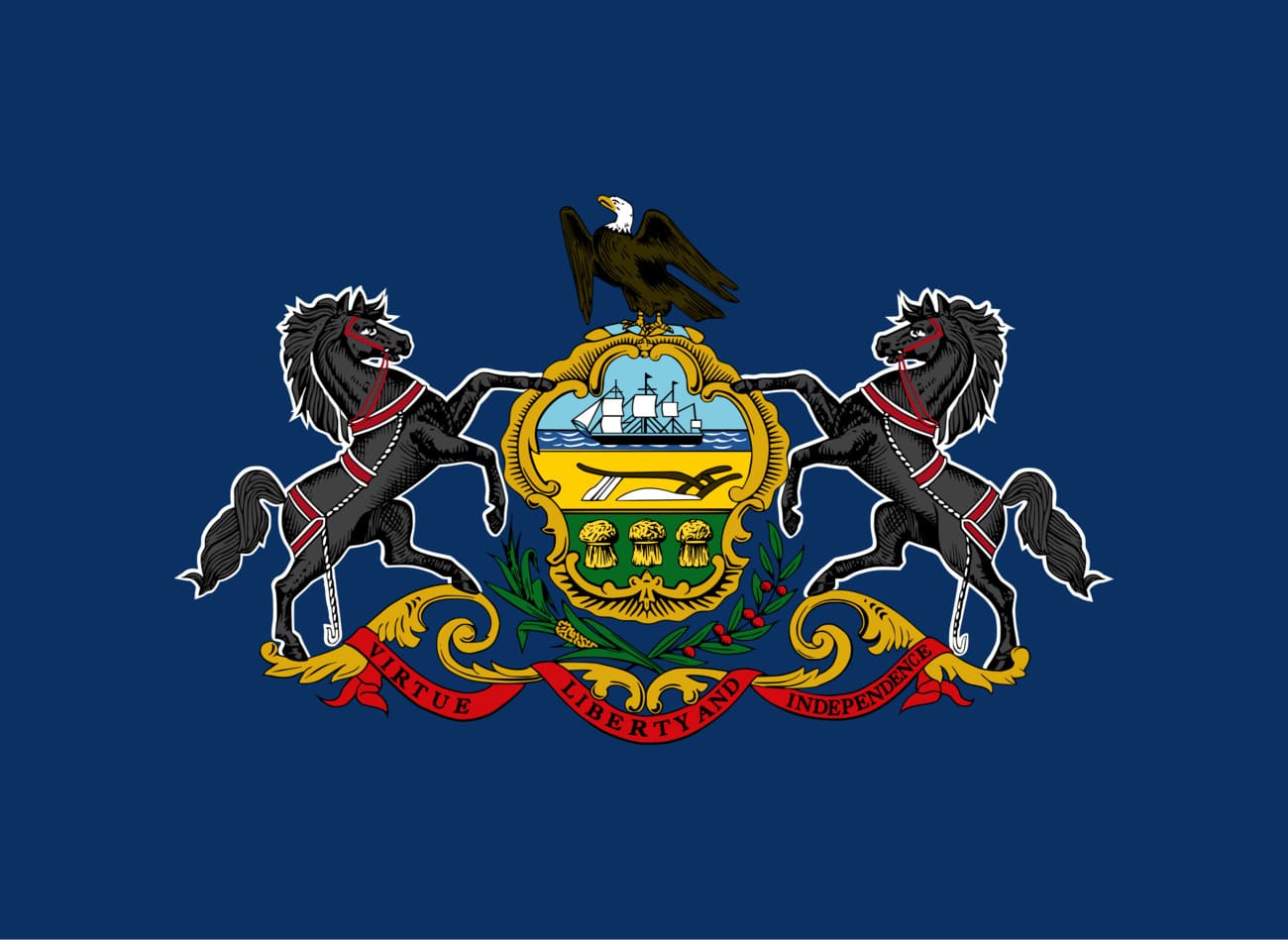 Bandera actual de Pennsylvania