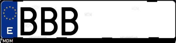 Matrícula española BBB, correspondiente al año 2000