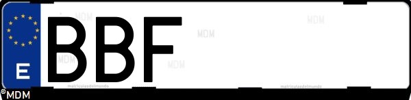 Matrícula española BBF, correspondiente al año 2000